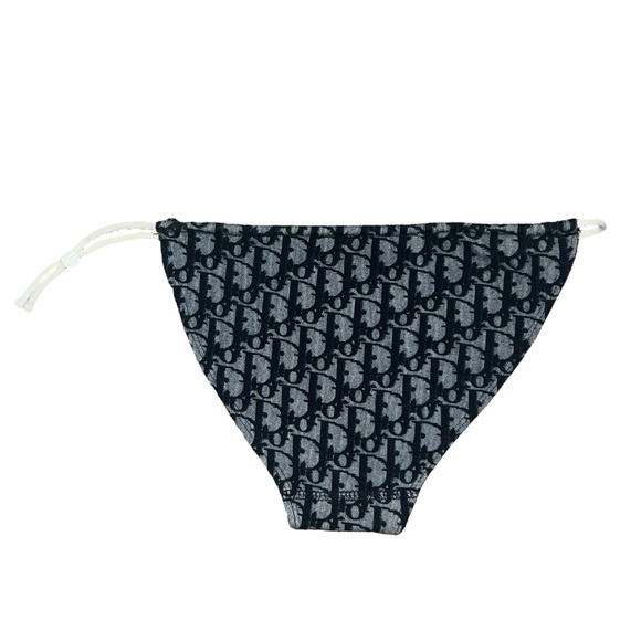 VTG Christian Dior John Galliano Trotter Oblique Logo Cotton Bikini Swimsuit - Picture 8 of 10